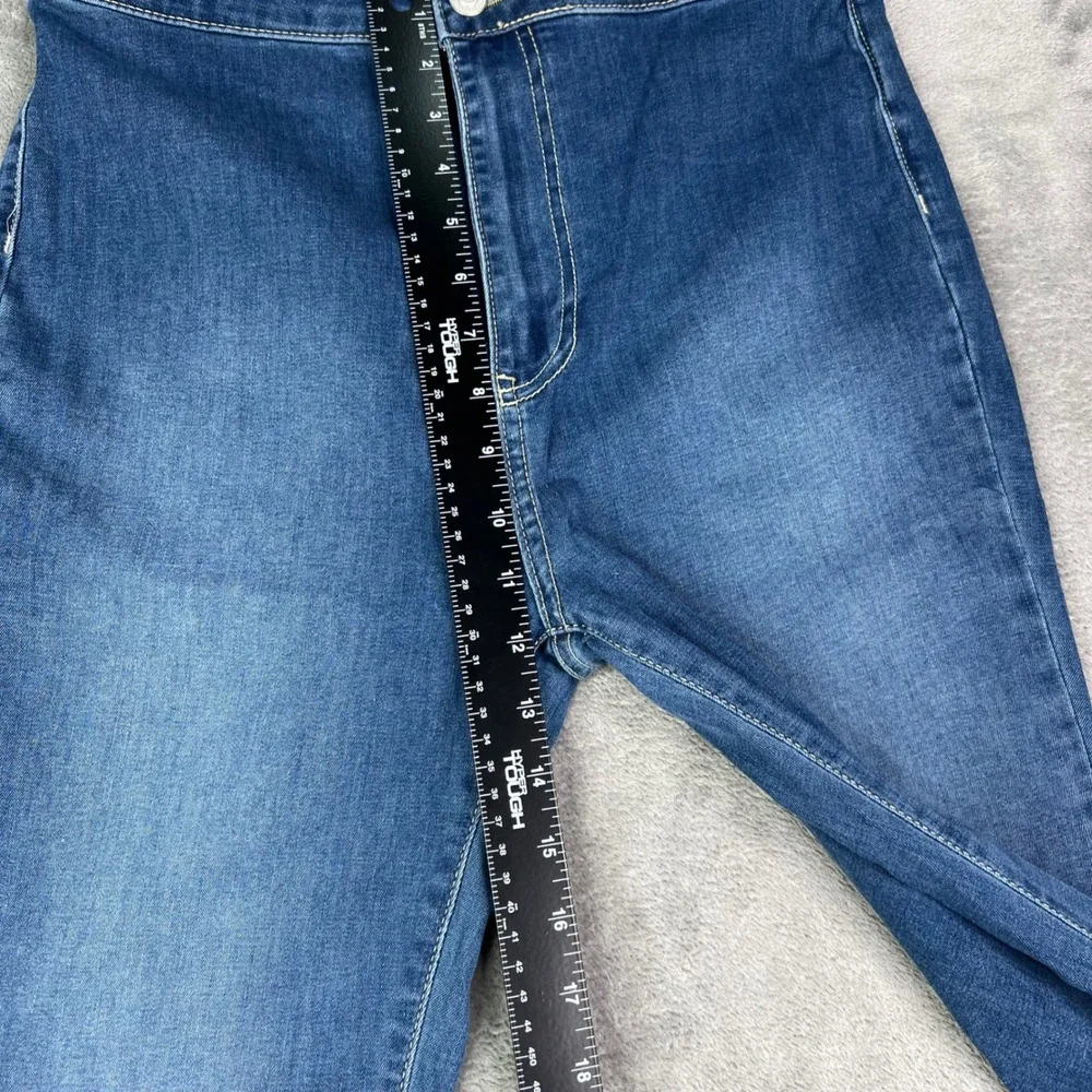 Free People Just Float On Flare Jeans Womens 30 Blue Solid Stretch Bell‎ Bottoms